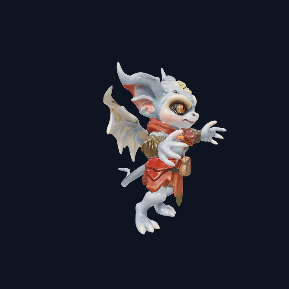 Charming Gargoyle Creature Rigged and Animated D Model